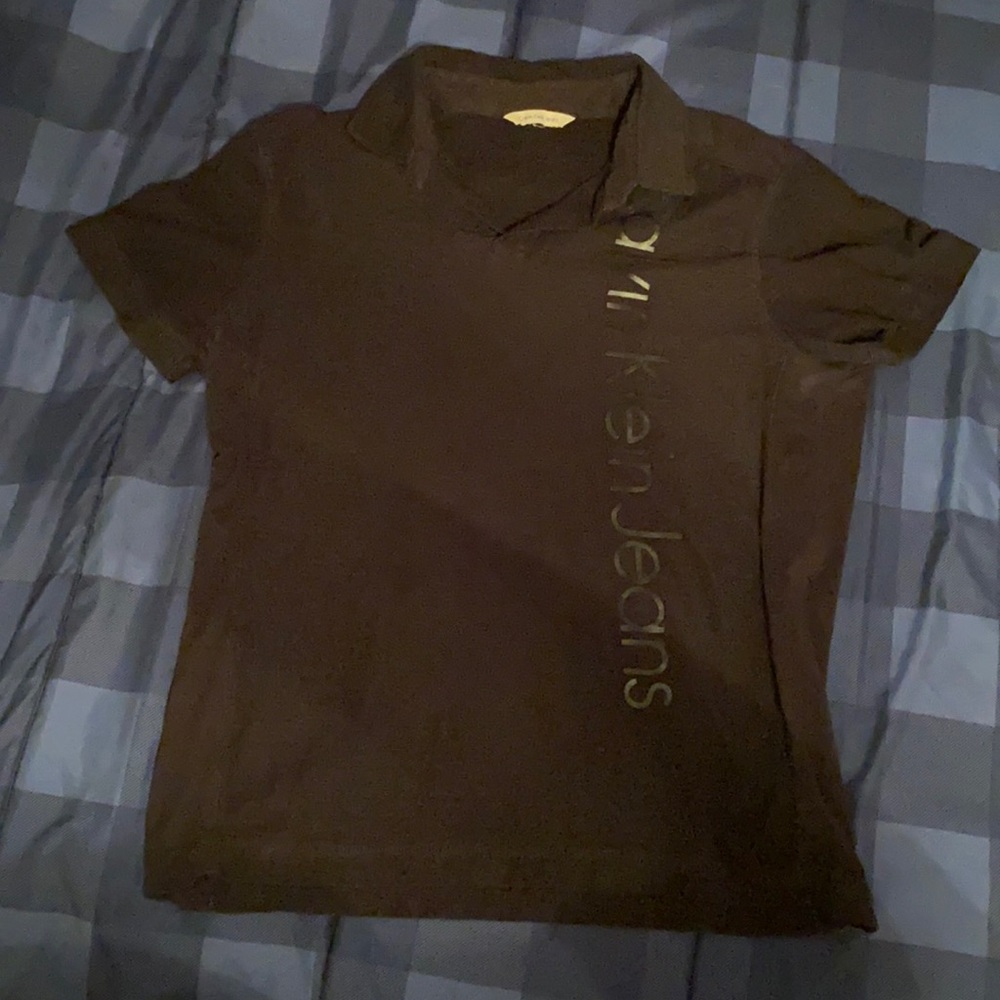 Calvin Klein Jean Medium Black Collared Shirt